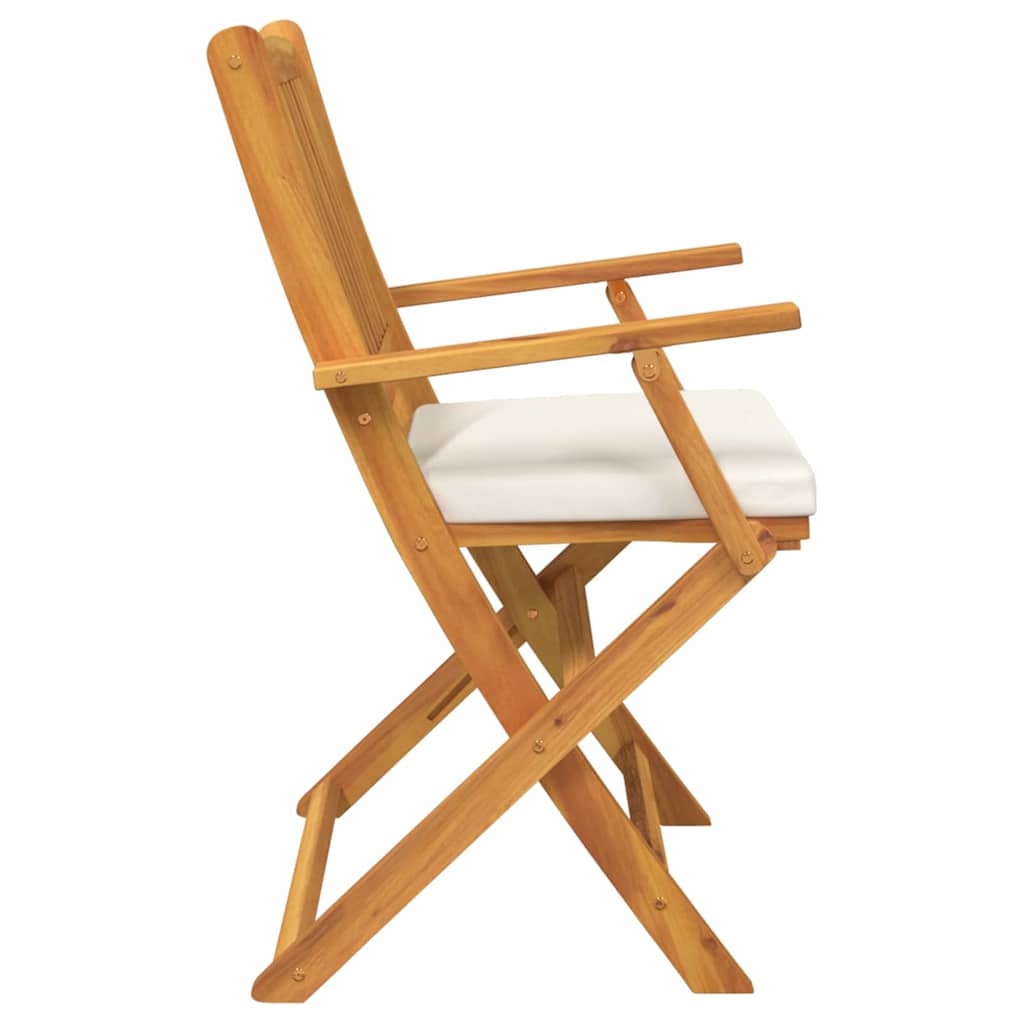 Folding Chair 4 pcs White 49 x 57.5 x 92cm Solid Acacia wood